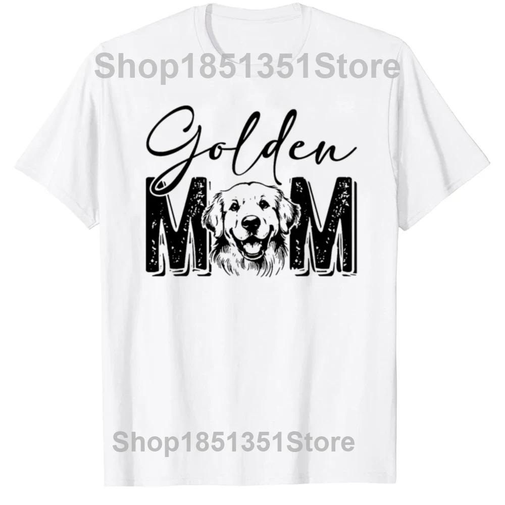 Golden Mom Golden Retriever Lover Dog Mama Funny Retro Gift T Shirts Summer Cotton Streetwear Short Sleeve Dog Dad Tshirt Men S