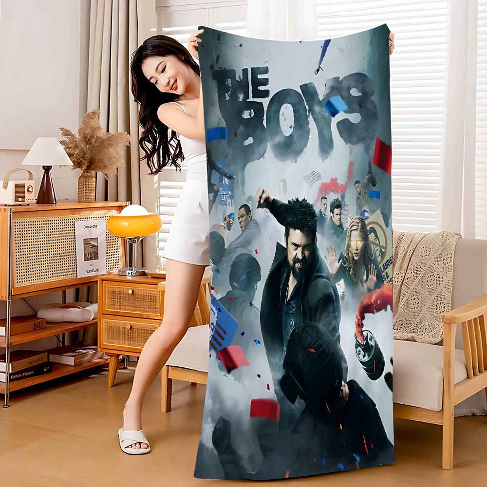 TV Series T-The Boys Anime Beach Swimming Towel Soft Absorbent Washcloth Children's Gifts For Kids Travel Camping Gym