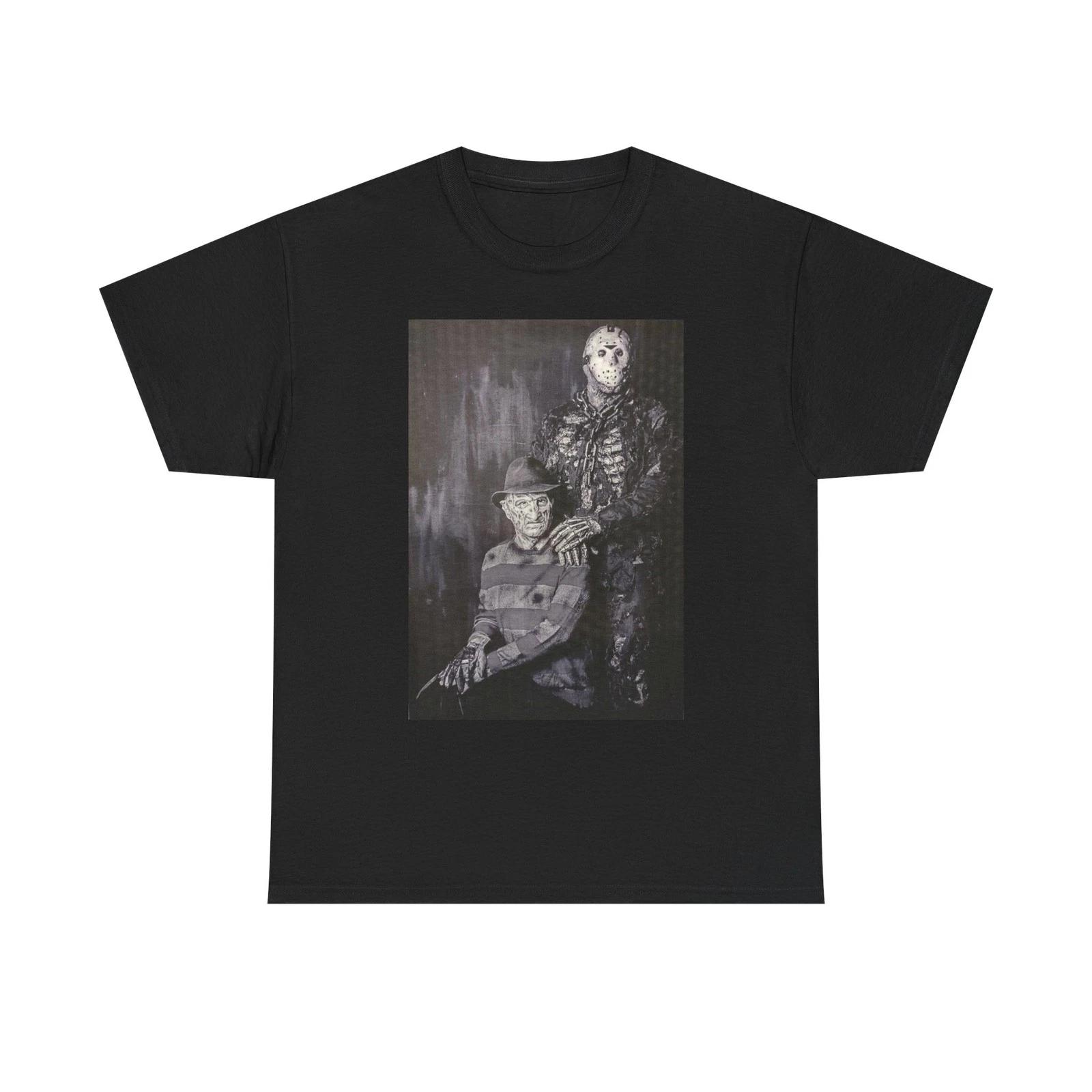

Freddy And Jason Family Photo Funny Horror Graphic T Shirt Heavy Cotton GIFT S
