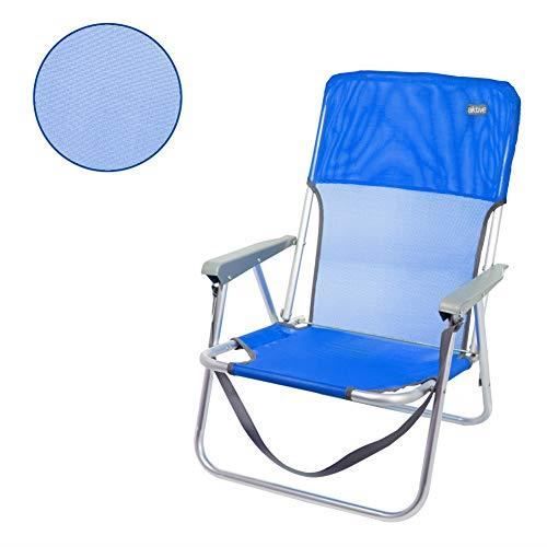 Chaise Pliante - AKTIVE - 62605 - Aluminium - Position Fixe - 54 x 56 x 64 cm - Bleu