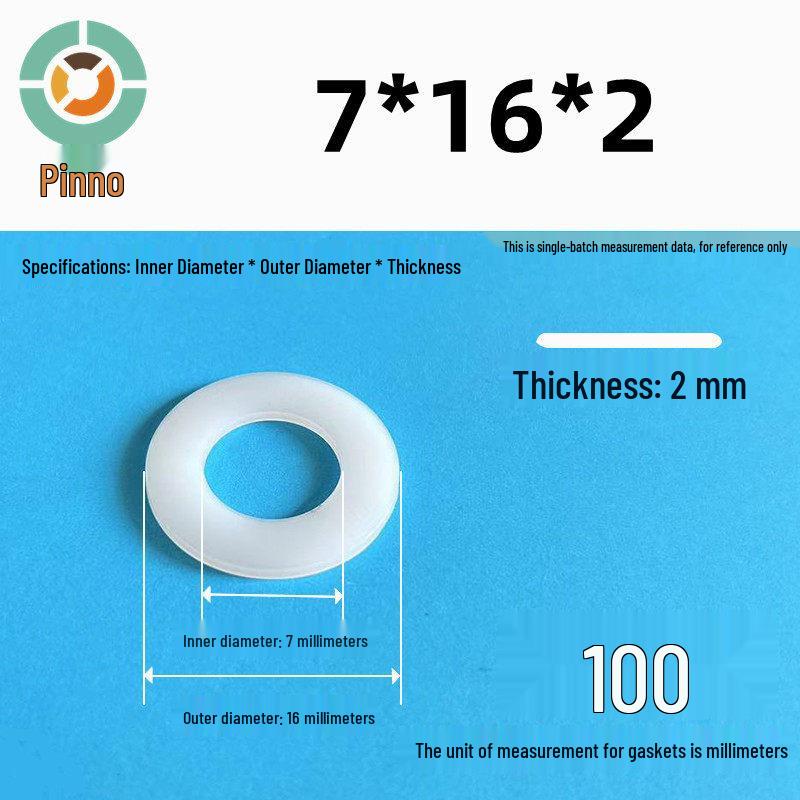 Thickened Nylon Plastic Flat Washer: Hard Plastic Gasket M2-M16