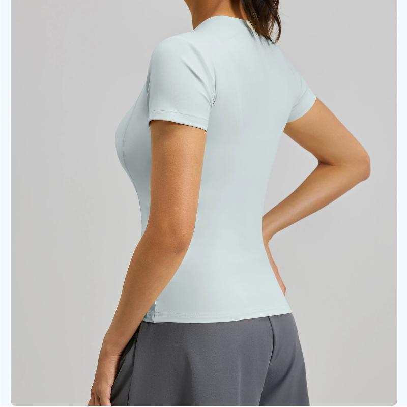 New Summer Women's Sports Tights Yoga Wear Short sleeved Tops Female Running Fitness T-shirts