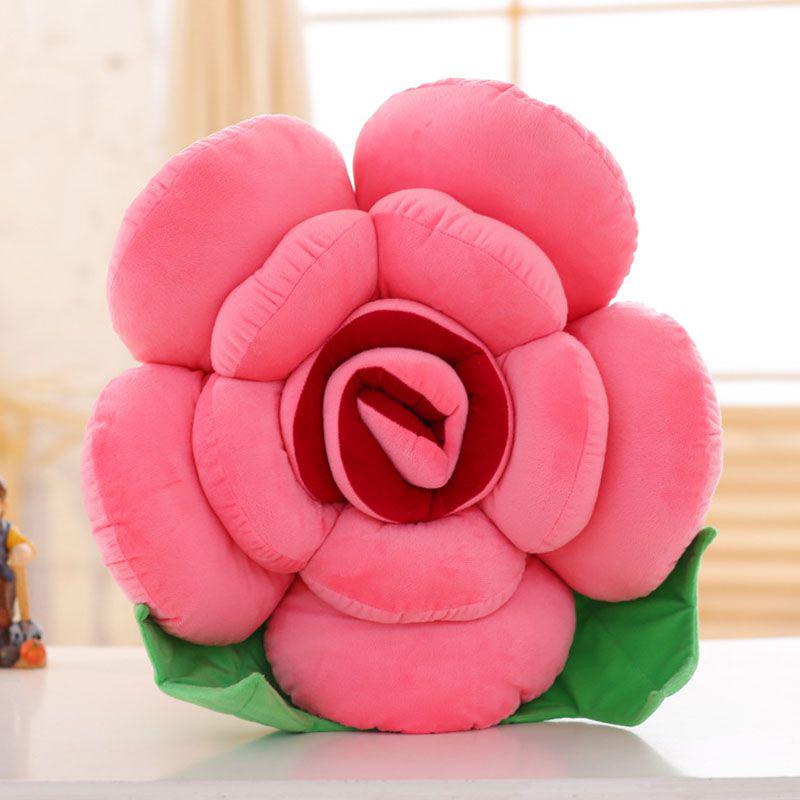 Flower Throw Shape Pillows Cushion Lumbar Rose Decoration Chair Soft Lover Home