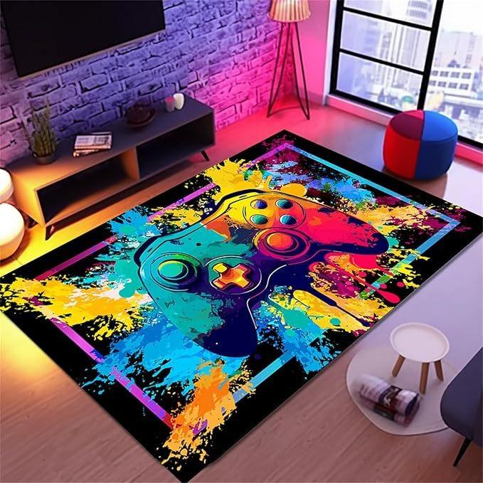 Neon Game Console Carpet E-sports Room Decoration Carpet Washroom Floor Mat Rugs for Bedroom Carpets for Living Room