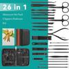 Nail Clippers Set, 26 Piece Manicure Set & Pedicure Kit, Stainless Steel Fingernail & Toenail Clipper Cutters, Professional Nail Care Tools