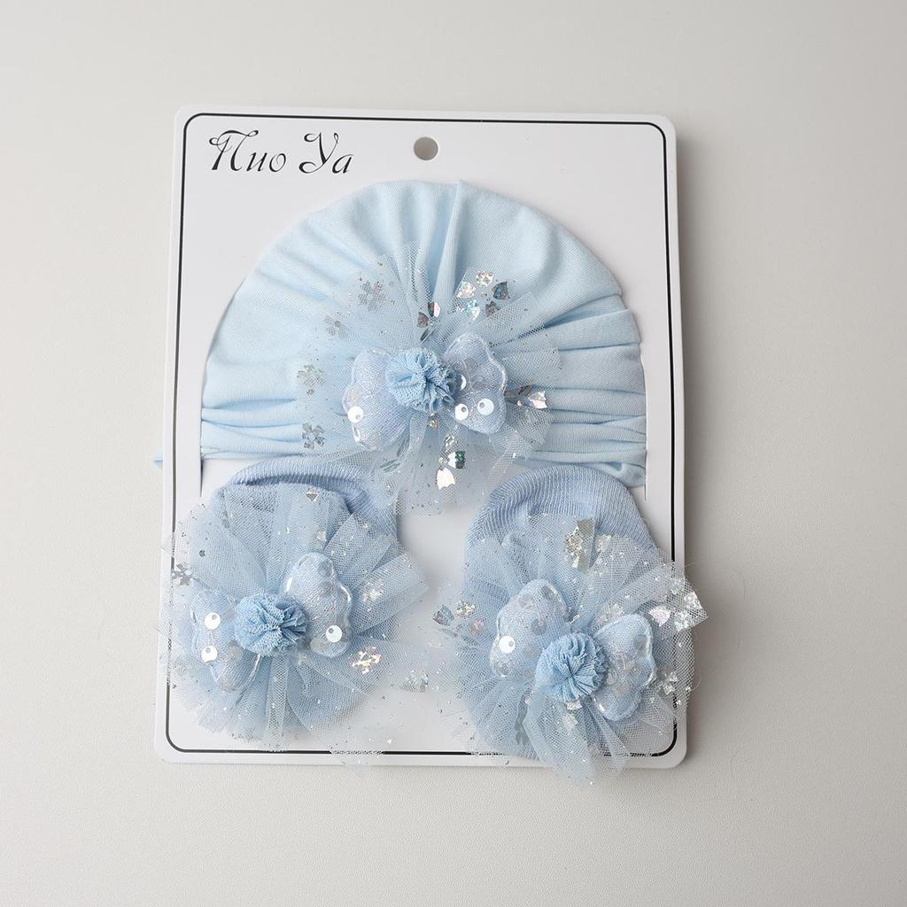 Adorable Baby Hat & Non-Slip Sock Set with Cute Princess Wings - Protects Fontanelle