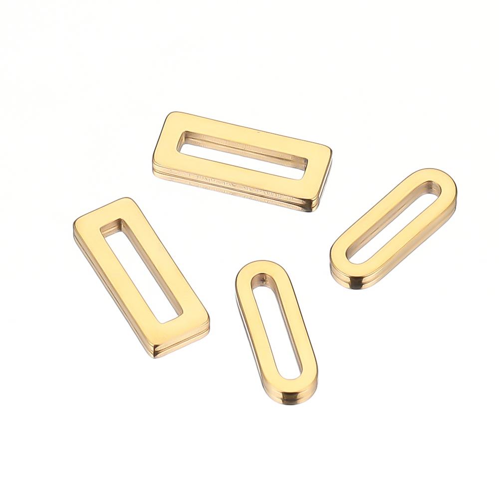20pcs Stainless Steel Gold Color Rectangle Charms DIY Jewelry Making Earring Findings Necklace Components Accessories Supplies