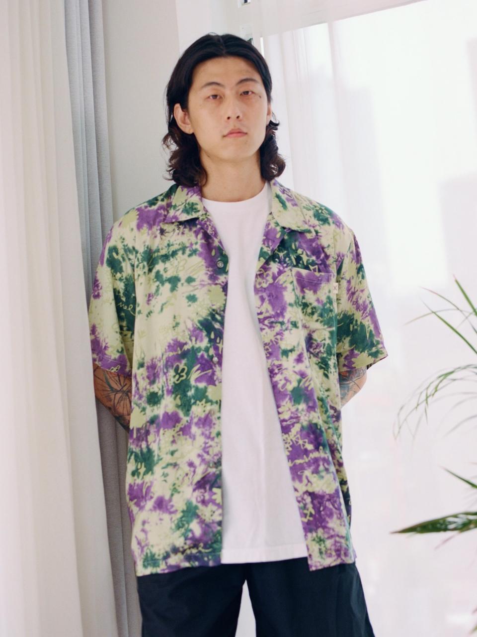 Met And Mel [Hawaiian Shirt] Life In Travel-Tie-Dye Purple L