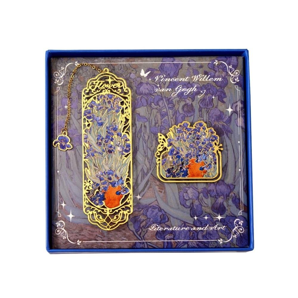 Metal Material Metal Bookmarks Classical Style Van Gogh Oil Painting Bookmarks  for Student Gift