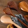 Korean Long Wooden Spoons Natural Coffee Stirring Rod Tea Dessert Spoon Handle Round for Soup Tableware Kitchen Supplies