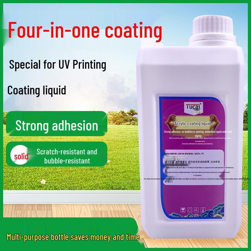 UV Coating Liquid for Acrylic, Plexiglass, Metal, and PVC Printer Adhesion