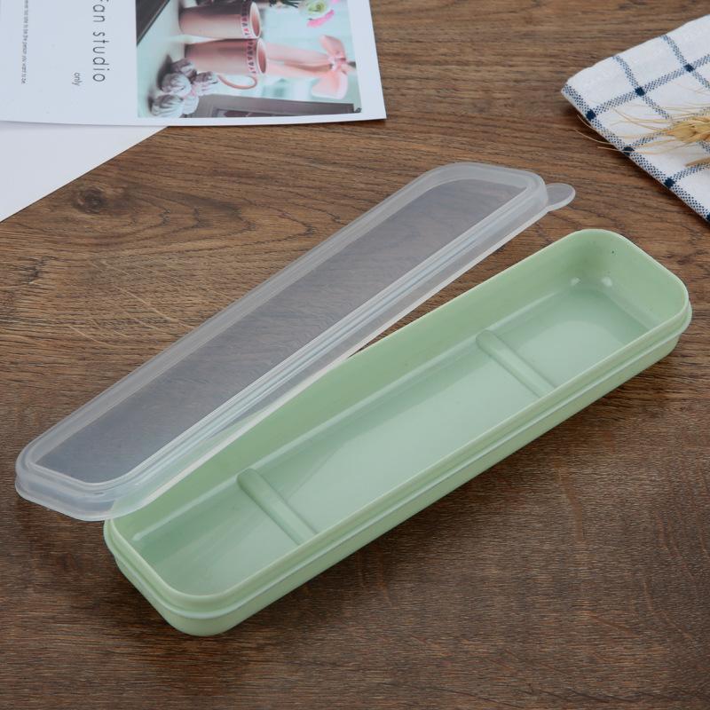 1Pc Portable Tableware Box Transparent Cover Cutlery Case Travel Outdoor School Home Stowage Reusable Practical Cutlery