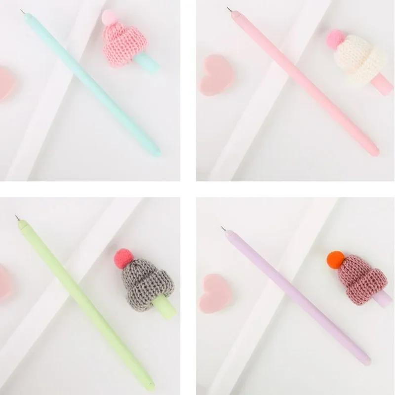 1Pcs Creative Cute Black Gel Pen The Small Fresh Hat Pen Cover Signature  Learning Stationery Gifts School Supplies