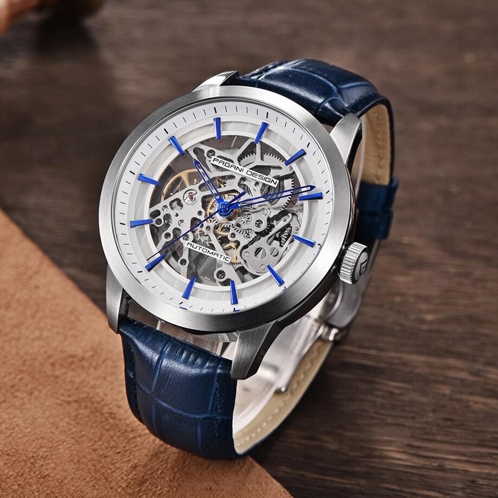 PAGANI DESIGN Marke Mode Sport Lederuhren Herren Luxus Automatisch Mechanisch Skelett Wasserdichte Uhren Relogio Masculino