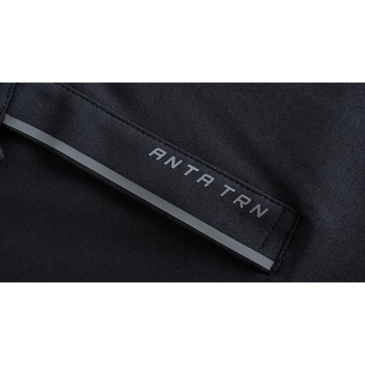 Anta Comfortable Simple Solid Color Breathable Short Sleeve Polo Shirt Men Tops Black 152527145N-5