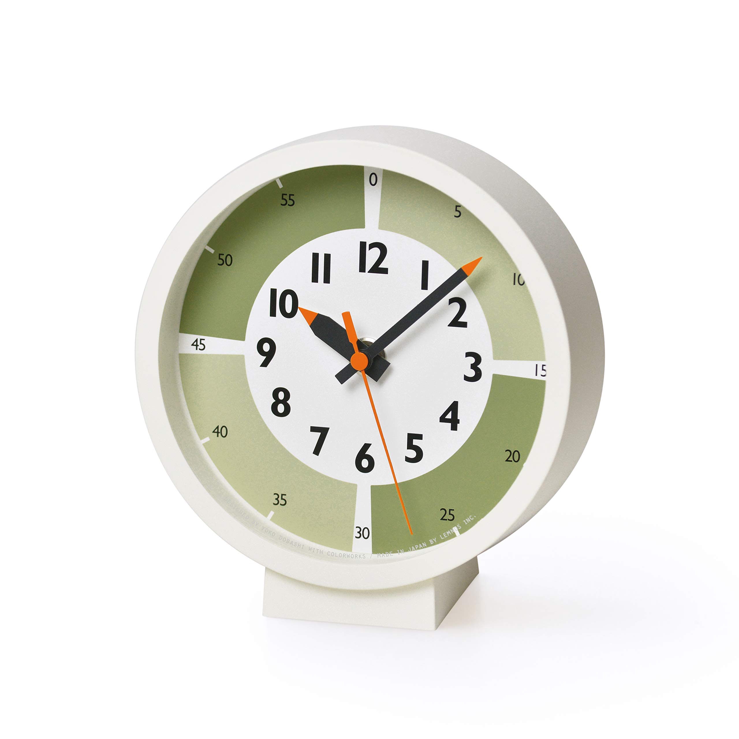 

Lemnos Analog Table Funpun Clock with 15cm Clock, Color!, Four-Table, Green, Wall/Table Clock, Kids, YD18-05GN, Diameter