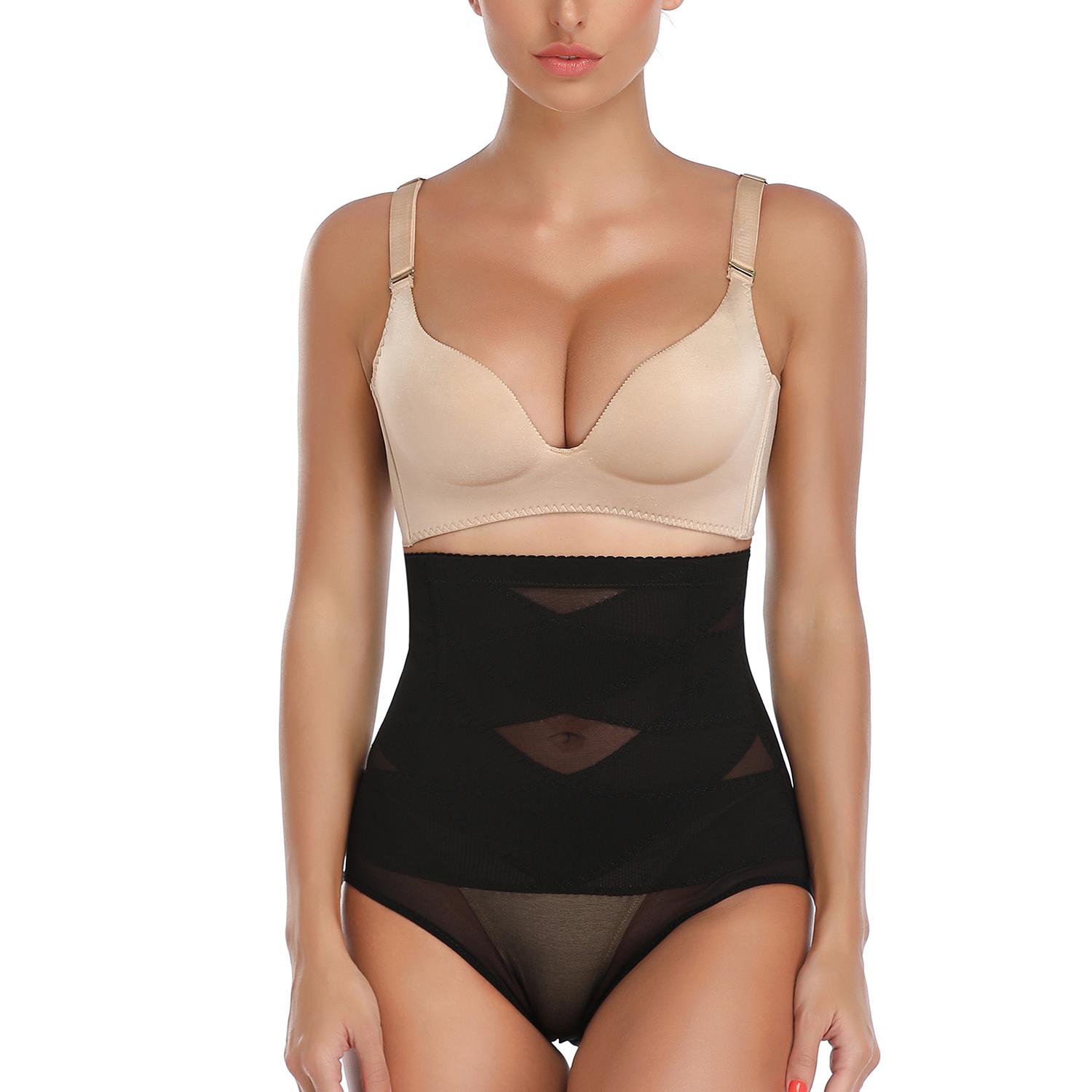 

Коректуючий одяг для жінок Waist Trainer Tummy Control Butt Lifter Panties Hi-Waist Short Pumach Body Shaper Cincher Girdle S чорний