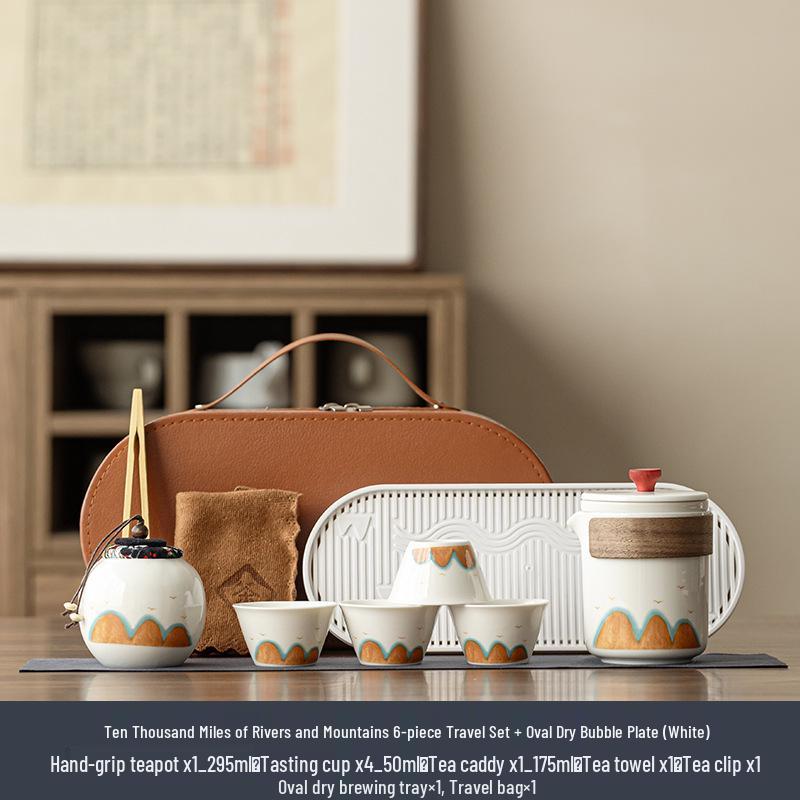 Portable Travel Tea Set - Ten Thousand Li Rivers and Mountains: Business, Festival, and Gift Edition