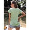 Summer Women's Floral Round Neck Lace-Up Ruffle Sleeve Blouse, Casual European American Style Top