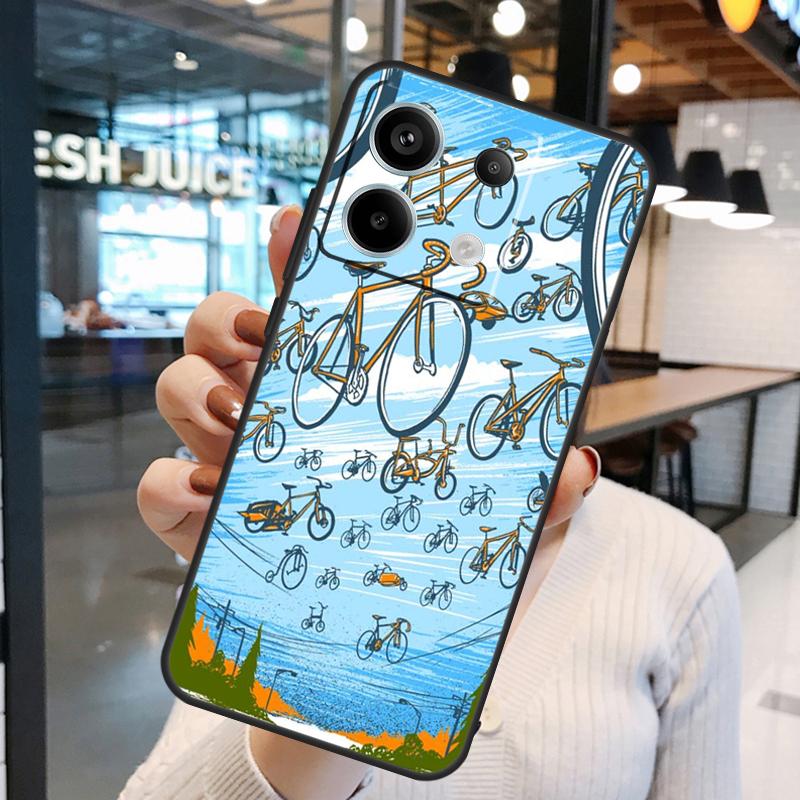 Ride Mountain Bike Bicycle Art Case For Xiaomi Redmi 13C 12C 9C 10C Redmi Note 13 Pro 9 10 11 12 Pro 9S 10S 11S 12S Cover