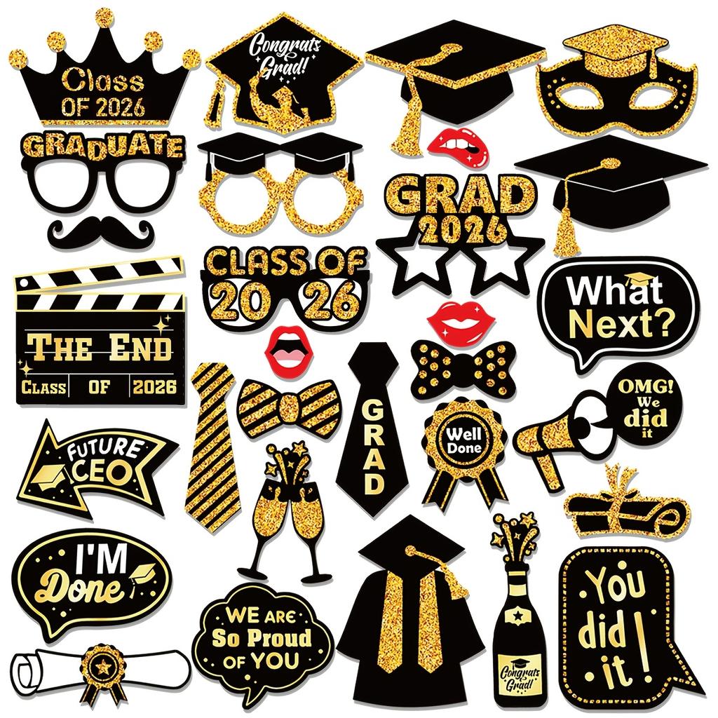 30 Pieces/set of 2026 Graduation Season Photography Props, Graduation Ceremony Decoration Props, Photography Background Decorati