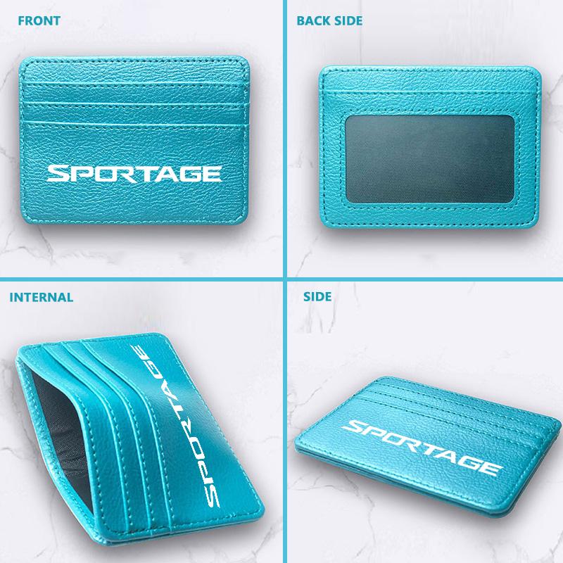 RVGH1 Portable Leather Multi Slot Credit Card Holder Wallet Gift For KIA Sportage 2016 2017 2018 Sephia Stonic Carens