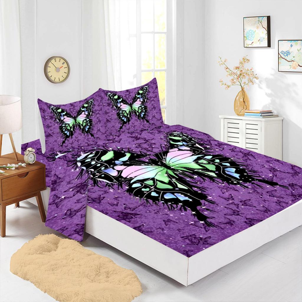 Beautiful Butterfly Pattern Mattress Four-Piece Bedding Set Mattress Bedroom Dormitory Bedding