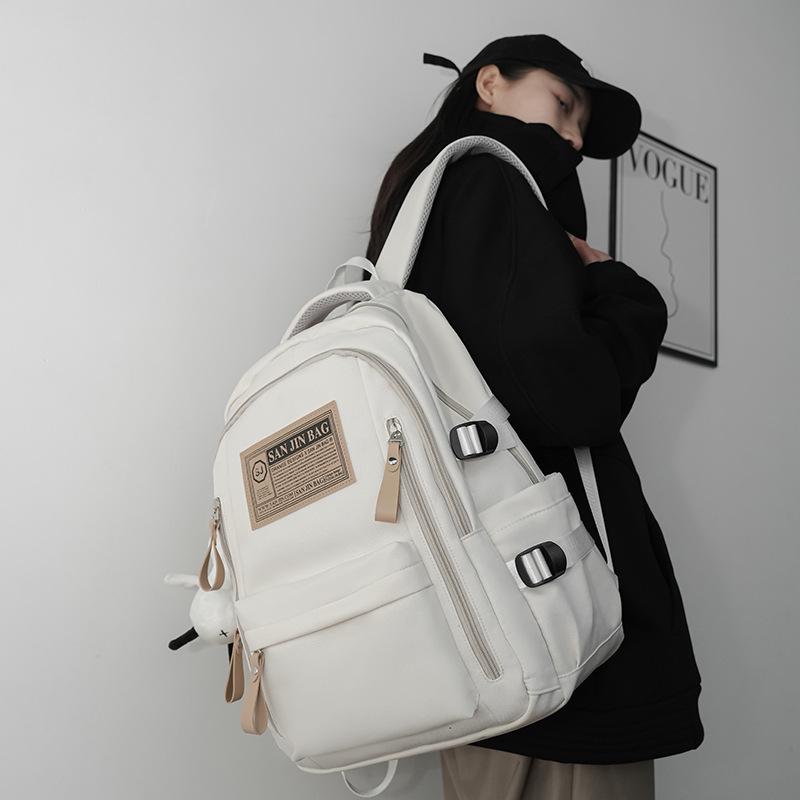 Üniversite ve Ortaokul Öğrencileri İçin Çok Yönlü Büyük Kapasiteli Sırt Çantası: Modaya Uygun, Unisex, Çift Omuz Askılı, Bilgisayar Dostu