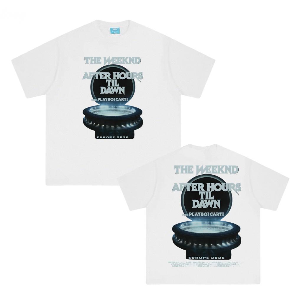 Canadian Singer AFTER HOURS DAWN EUROPE2026 TEE High Quality Weeknd TOPS Round Neck Unisex Summer 100%cotton Female/Male Clothing