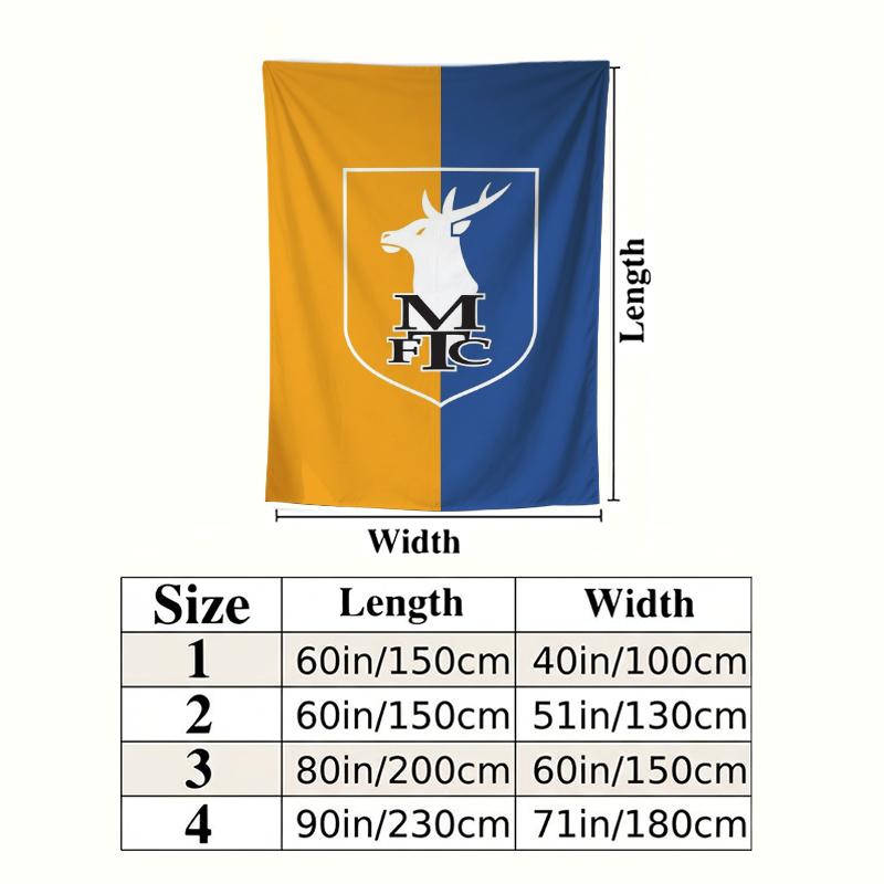 Mansfield Town Fc Wall Tapestry Aesthetic Wall Hanging Printed Fabric Blanket Decorative Tapestries For Bedroom Living Room Home Decor