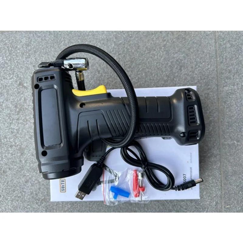 Tragbare digitale Luftpumpe für Auto, Fahrrad, Bälle - 120W Handheld Kabellos/Kabelgebunden Aufblasbarer Reifenfüller