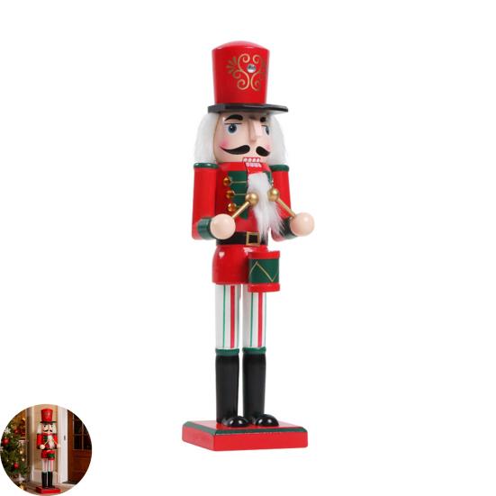 Weihnachts-Nussknacker-Ornament Großer Holzsoldaten-Nussknacker Figur für Weihnachtsbaum Haustür Hoteldekoration