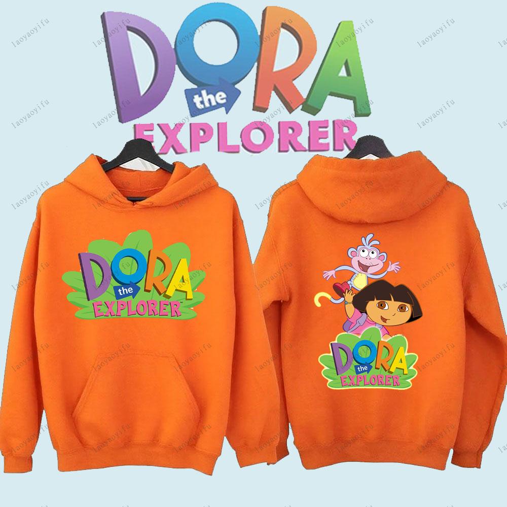 Dora The Explorer Cute Anime Cartoon Pullover Unisex Men's Sportswear for Autumn and Winter Tracksuit Streetwear Men