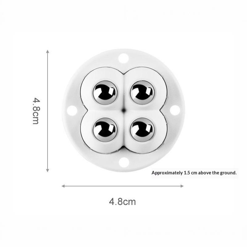 4Pcs 4 Beads Self Adhesive Caster Mini Swivel Wheels Universal 360 Degree Rotation Pulley For Furniture Storage Box