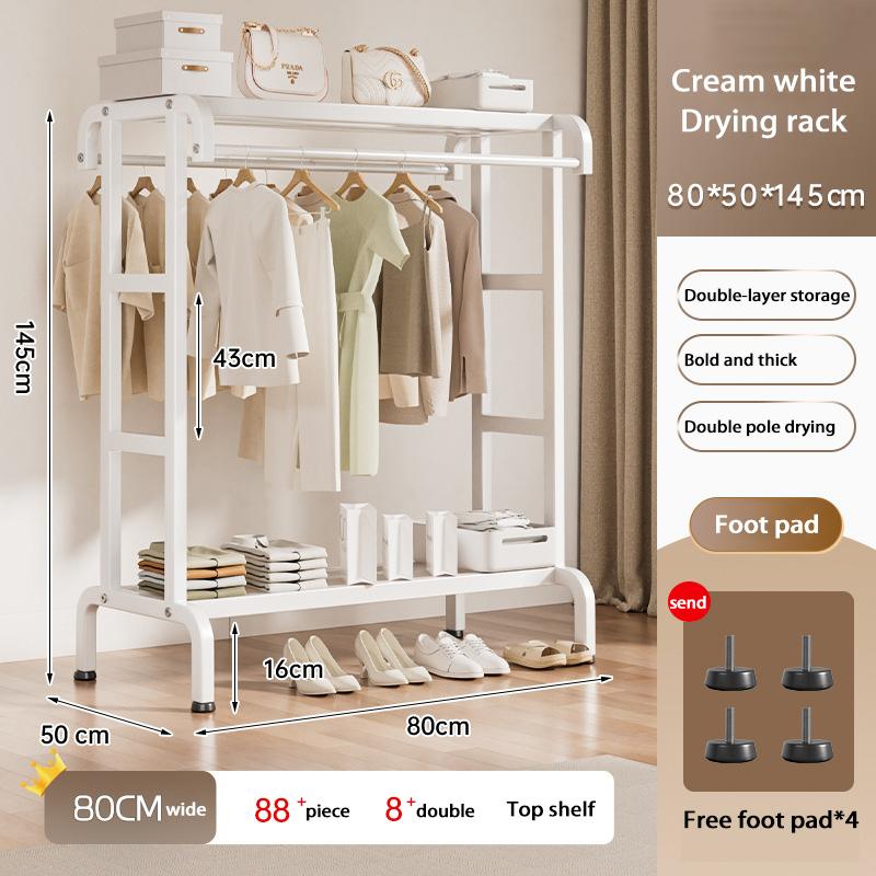 Clothes Rack Household Indoor Bedroom Balcony Drying Hanger Floor-To-Ceiling Coat Rack Thickening Simple Drying Rack