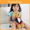Adorable Dog Plush Toy Teddy Vest Scarf Soft Stuffed Animal With Pp Cotton Filling In Brown White Colors For Kids And Collectors