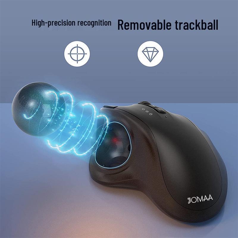 JOMAA Silent Rechargeable 2.4G Wireless Dual-Mode Trackball Mouse for Drawing & Office