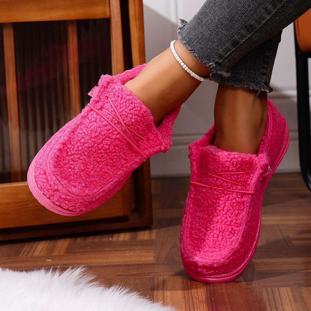 New Women's Autumn and Winter New Thick-soled Piled Thickened Warm Cotton Shoes Casual Flat Cotton Shoes