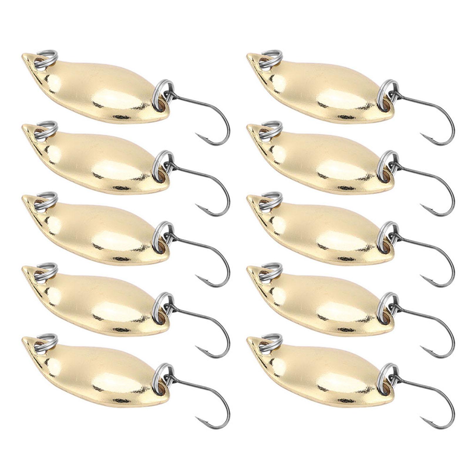 

10pcs lot Fishing Lures Wobbler Baits SpoOn style Artificial Metal Baits Hook (Gold, 2.5g) 2.5g золотой