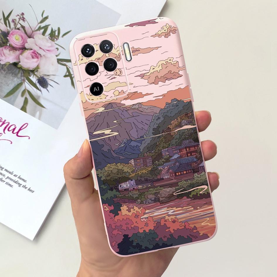 For OPPO Reno 5 Lite Case CPH2205 Popular Flower Soft Silicone Back Cover For OPPO A94 5G CPH2211 A 94 Reno 5Z Reno5 Lite Bumper