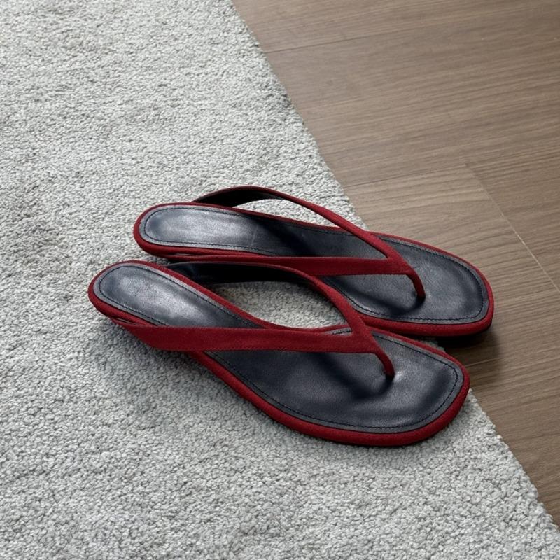 Sheepskin Version~ Minimalist Style Niche Toe Flip-flops Shoes Women's Outer Wear Summer Versatile Low-heeled Cool Slippers