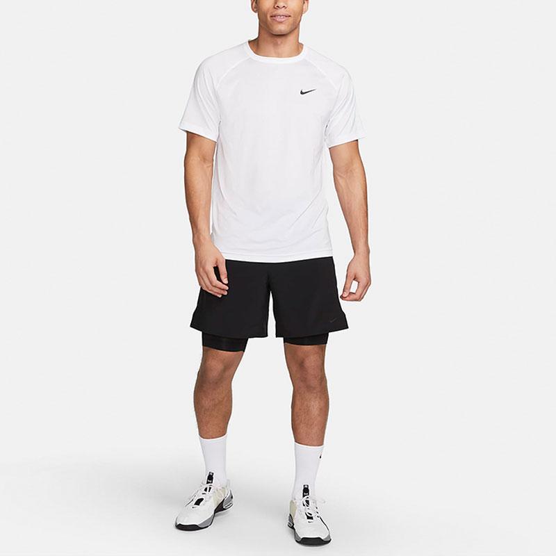 Nike Maglietta a Maniche Corte da Allenamento Dri-FIT Ready Solida ad Asciugatura Rapida Confortevole Uomo Top Bianco DV9816-100