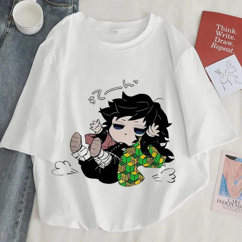 Demon Slayer Printed T-Shirt Harajuku Women's Aesthetic Top T-Shirt Japanese Casual Anime Ullzang Women's T-Shirt Summer T-Shirt