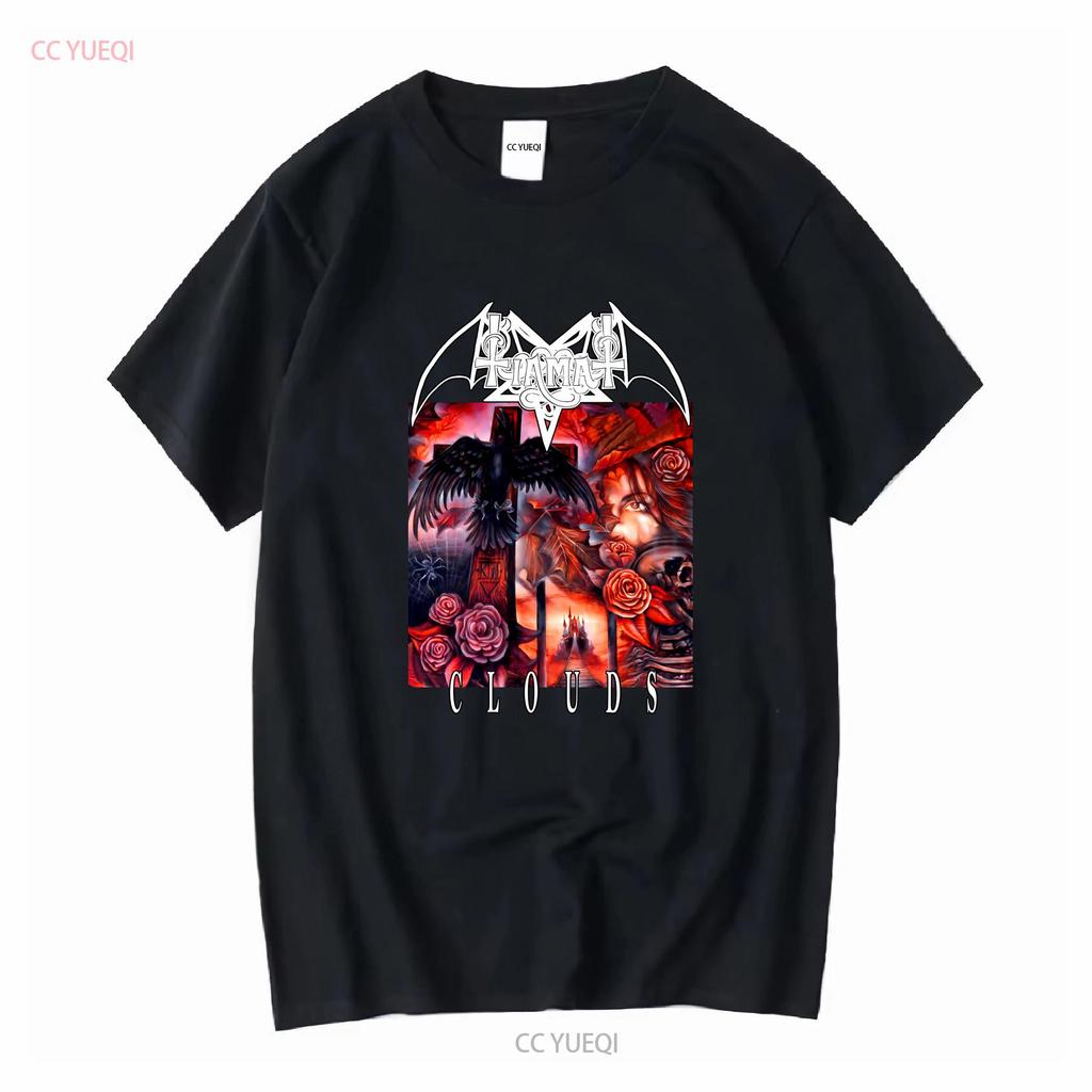 Tiamat Wolken Baumwolle T-Shirt Größe S 5XL TJ14041 Langarm Vintage Gewaschen Streetwear Stilvoll Unisex Mann Leicht Atmungsaktiv