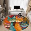 1pc Cat Artwork Office Round Area Rug, Indoor Mat Suitable ForOffice, Under Office Chairs Bedroom Living Room Home Decor, Room Decot010