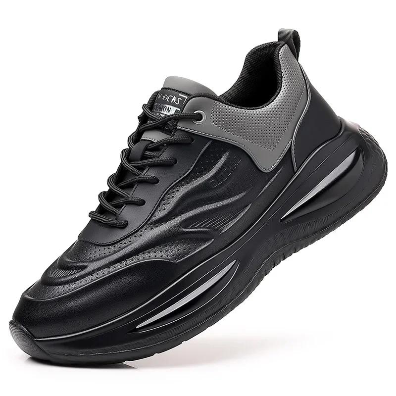 Fashion Casual Sports Platofrm Sneakers for Men Spring Autumn Cow Leather Designer Shoes Man Fashion Korean Zapatos De Hombre