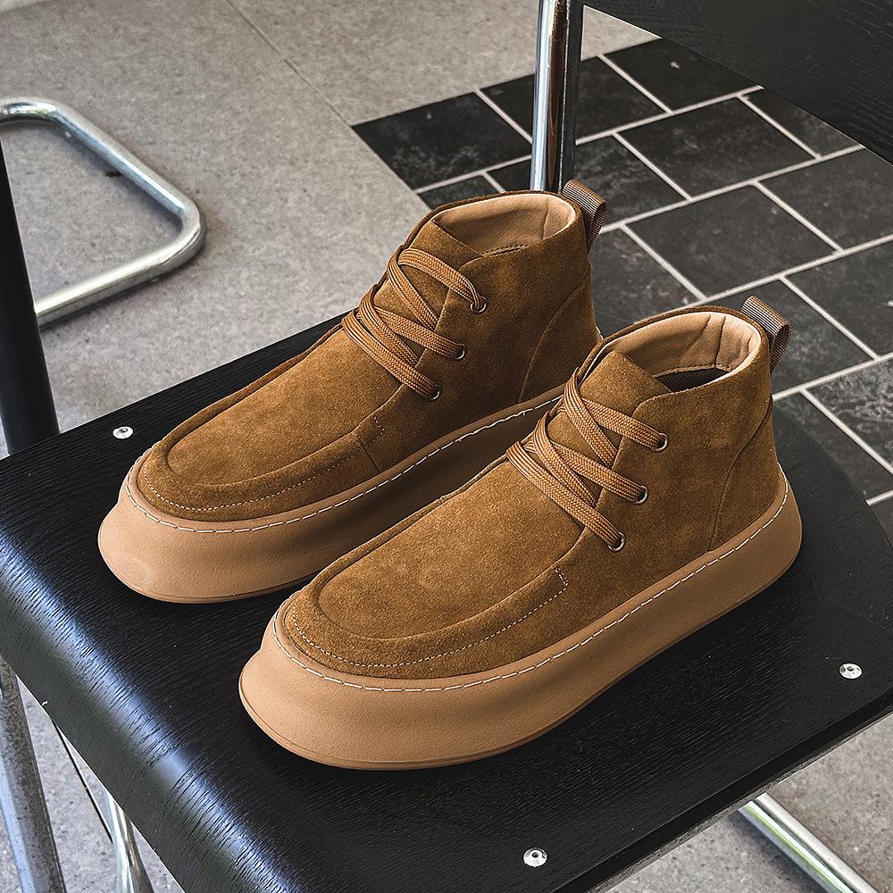 

21029 Ботинки Мартин осень и зима Ботинки Мартин мужские на толстой подошве рабочие ботинки на шнуровке увеличивающие рост кеды повседневные ботинки 38 коричневый