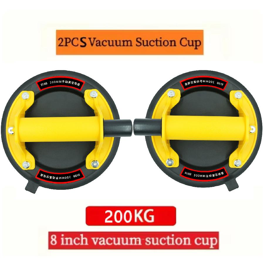 2025 New industrial suction cup with 200KG load capacity, 8-inch rubber bottom and plastic handle for handling large glass