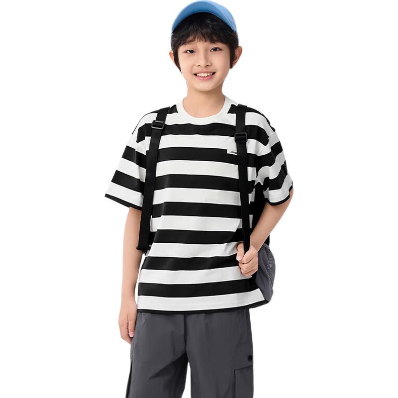 Balabala Kids' Quick-Dry Striped Unisex Short Sleeve T-Shirt