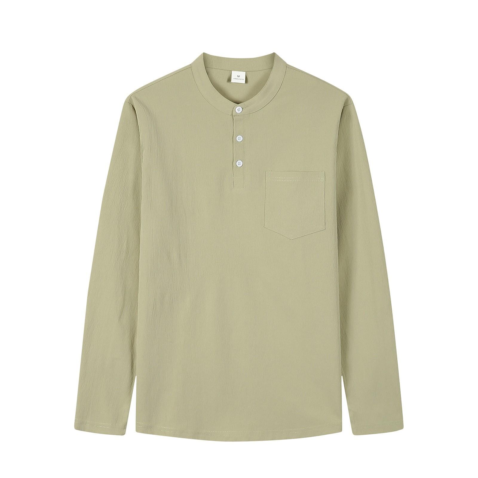 

Мужские однотонные потертые топы с воротником на пуговицах и длинным рукавом, повседневные модные топы для мужчин XXL зелёный